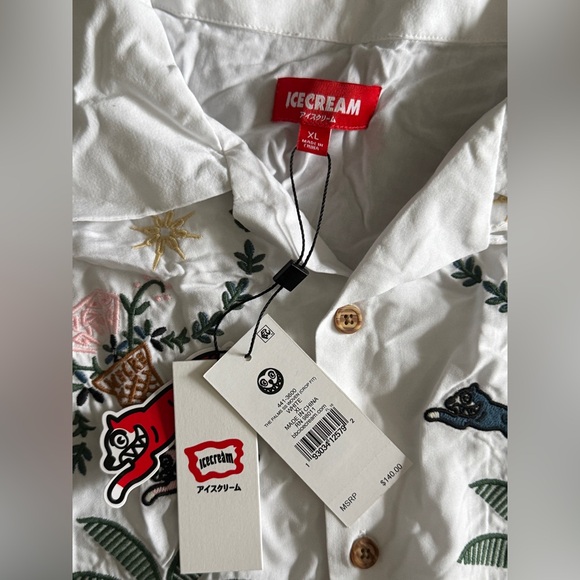 Damaged NWT The Palms Cropped Shirt in White
ICECREAM Men’s Shirt Sz XL - Picture 5 of 8